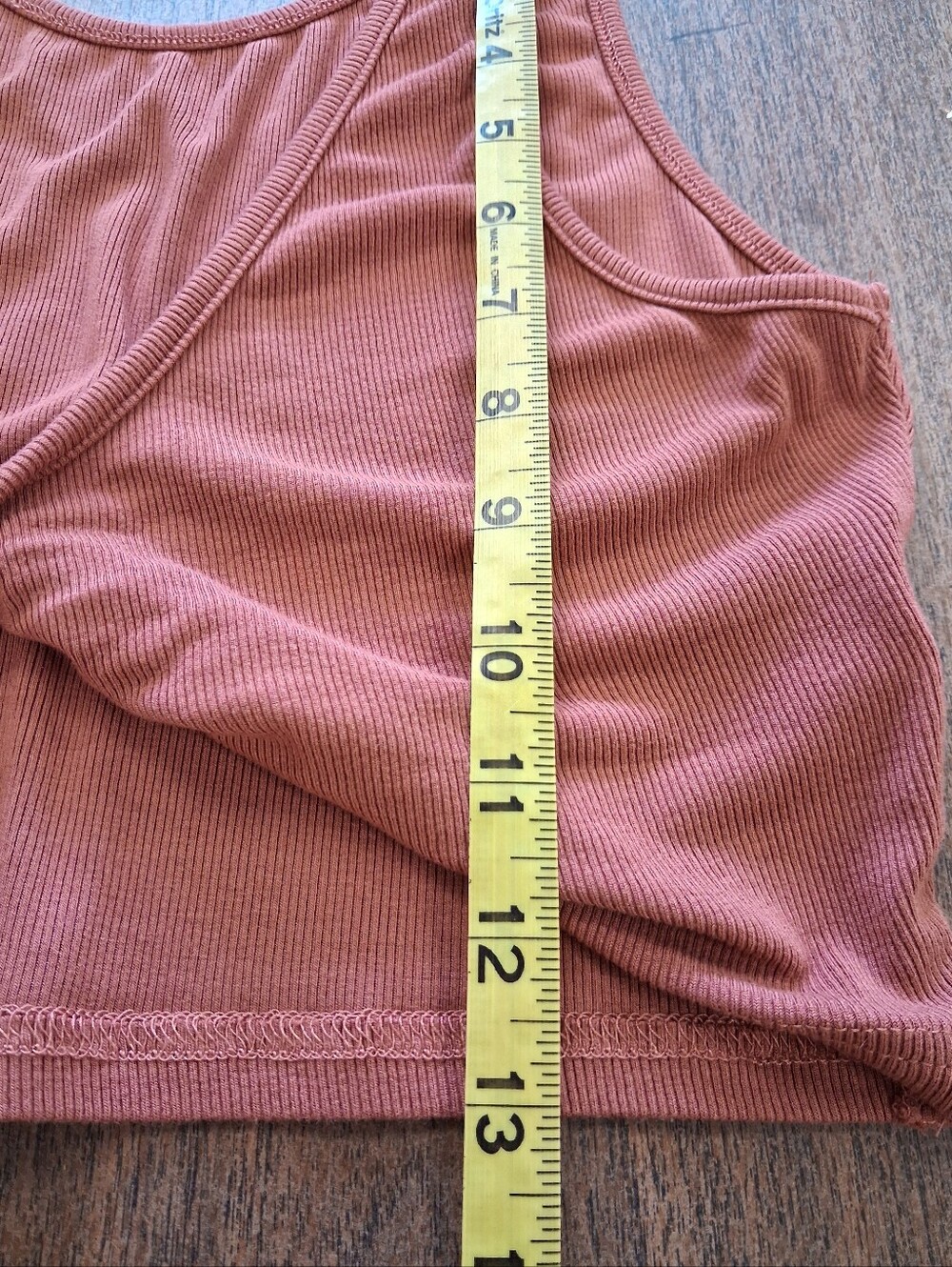 SHEIN Rust Brown Twist Front Ribbed Crop Tank Top Size Small - Picture 5 of 10